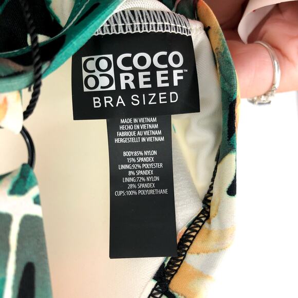 COCO REEF Enrapture One Piece 34DD Green Passion Flower Bra Sized Underwire NWT - Picture 8 of 13